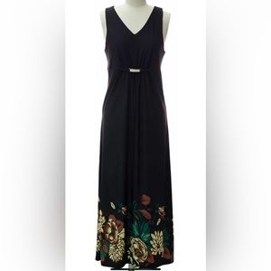 LAST ONE Floral Dresses Ankle length Sleeveless Black